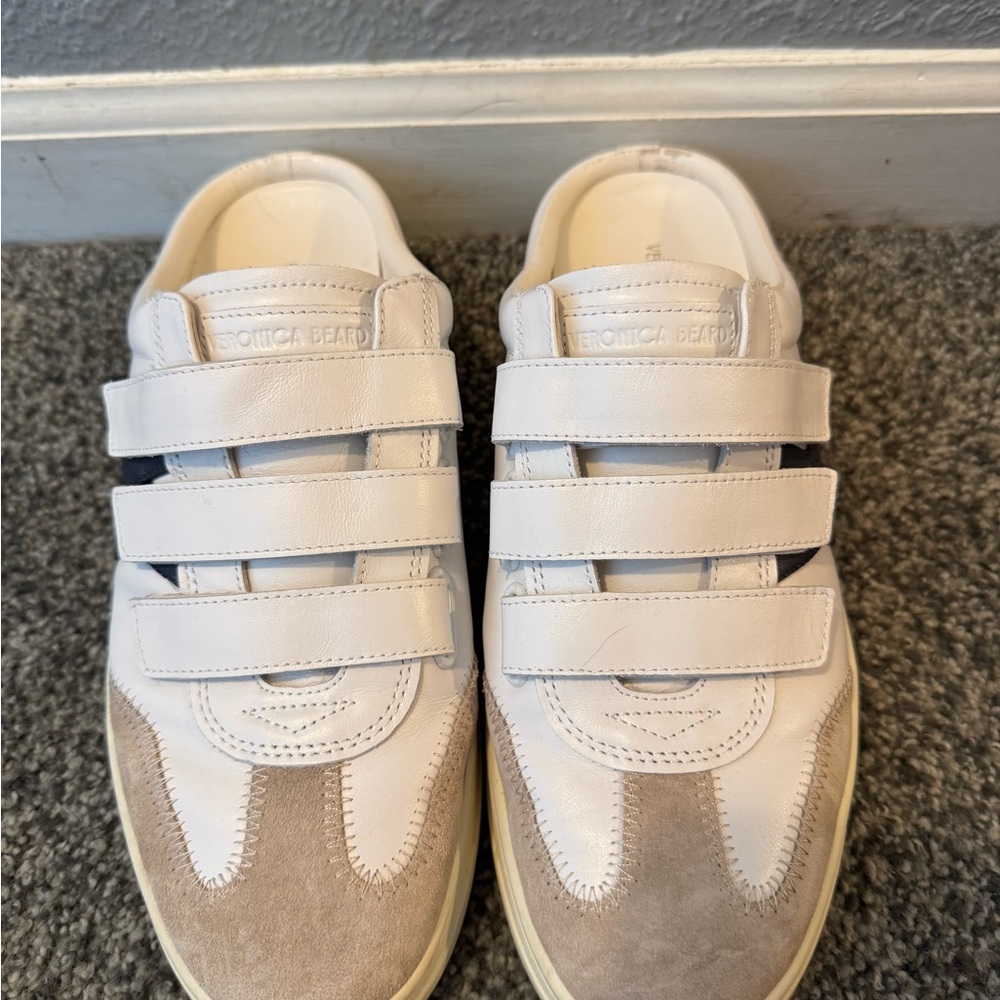 Veronica Beard Women’s White & Navy  Sneakers
